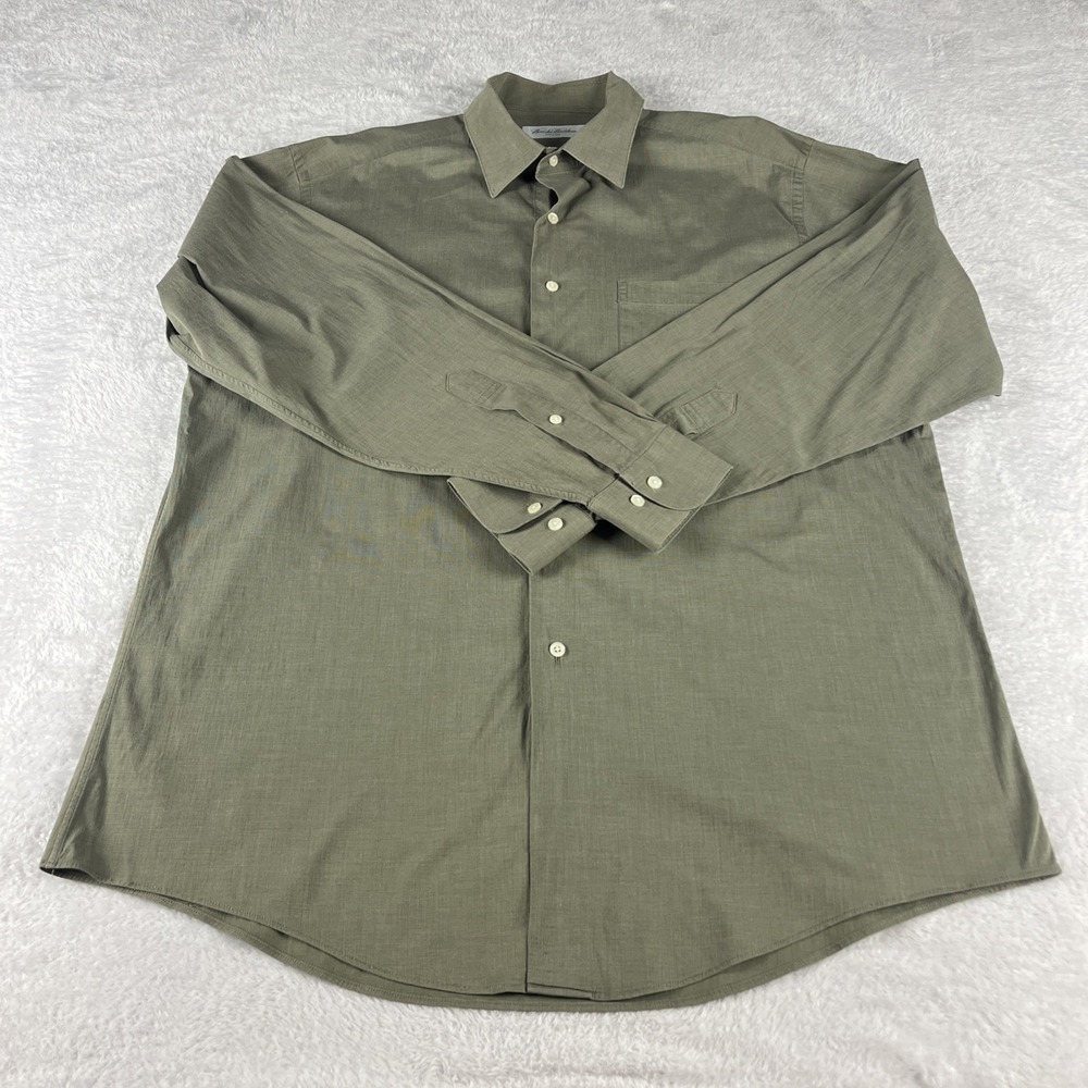 Brooks Brothers Stretch 16-34/35 Button down shirt Olive Green